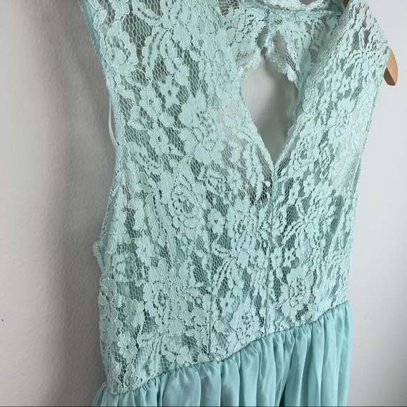 Tevolio Mint Green Lace Chiffon Dress 6 - Picture 4 of 9
